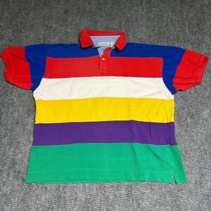 STEEPLE‎ CHASE Mens Striped Rugby Polo Shirt Red Blue White Yellow Purple Green